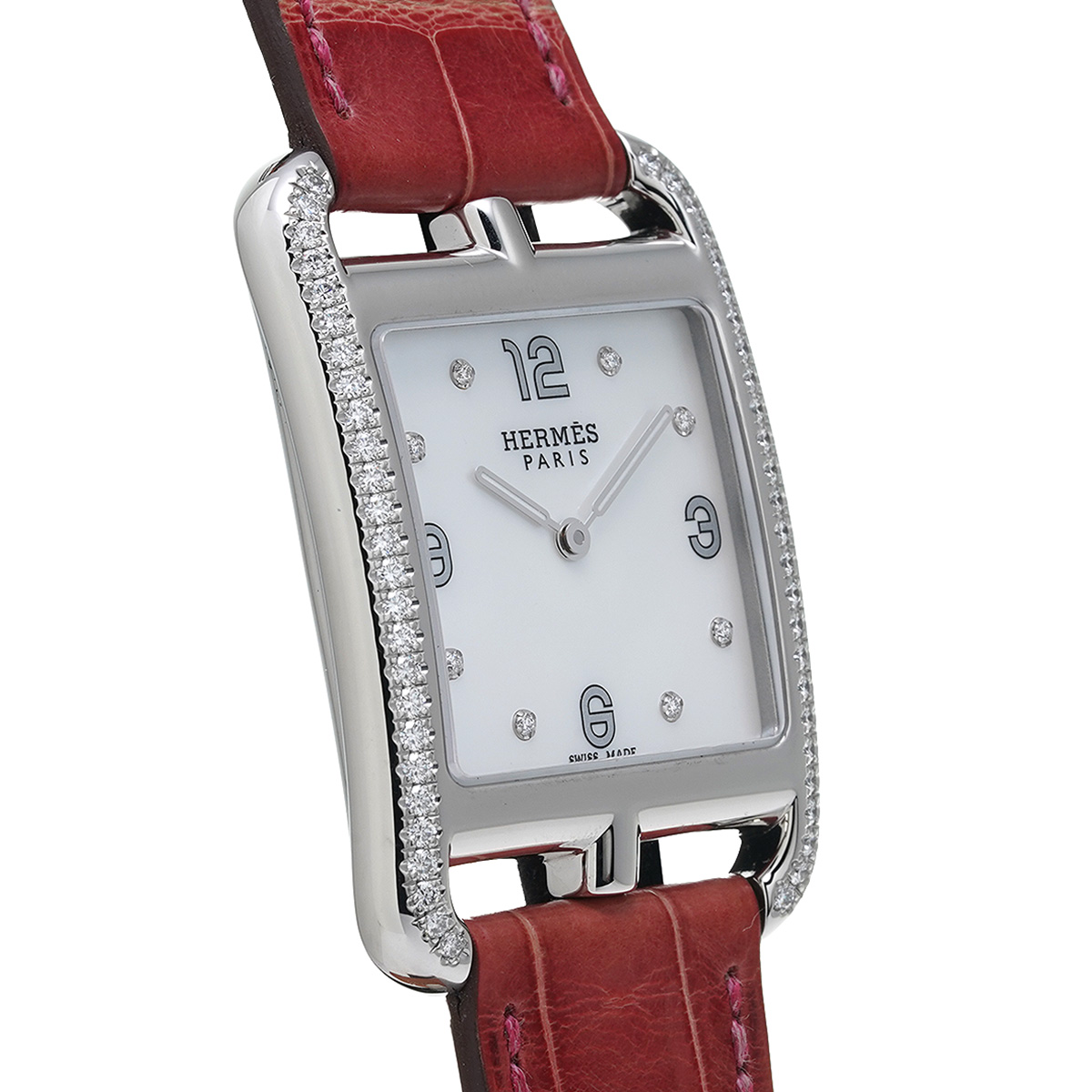 エルメス HERMES CC3.731 ホワイトシェル /ダイヤモンド ユニセックス 腕時計