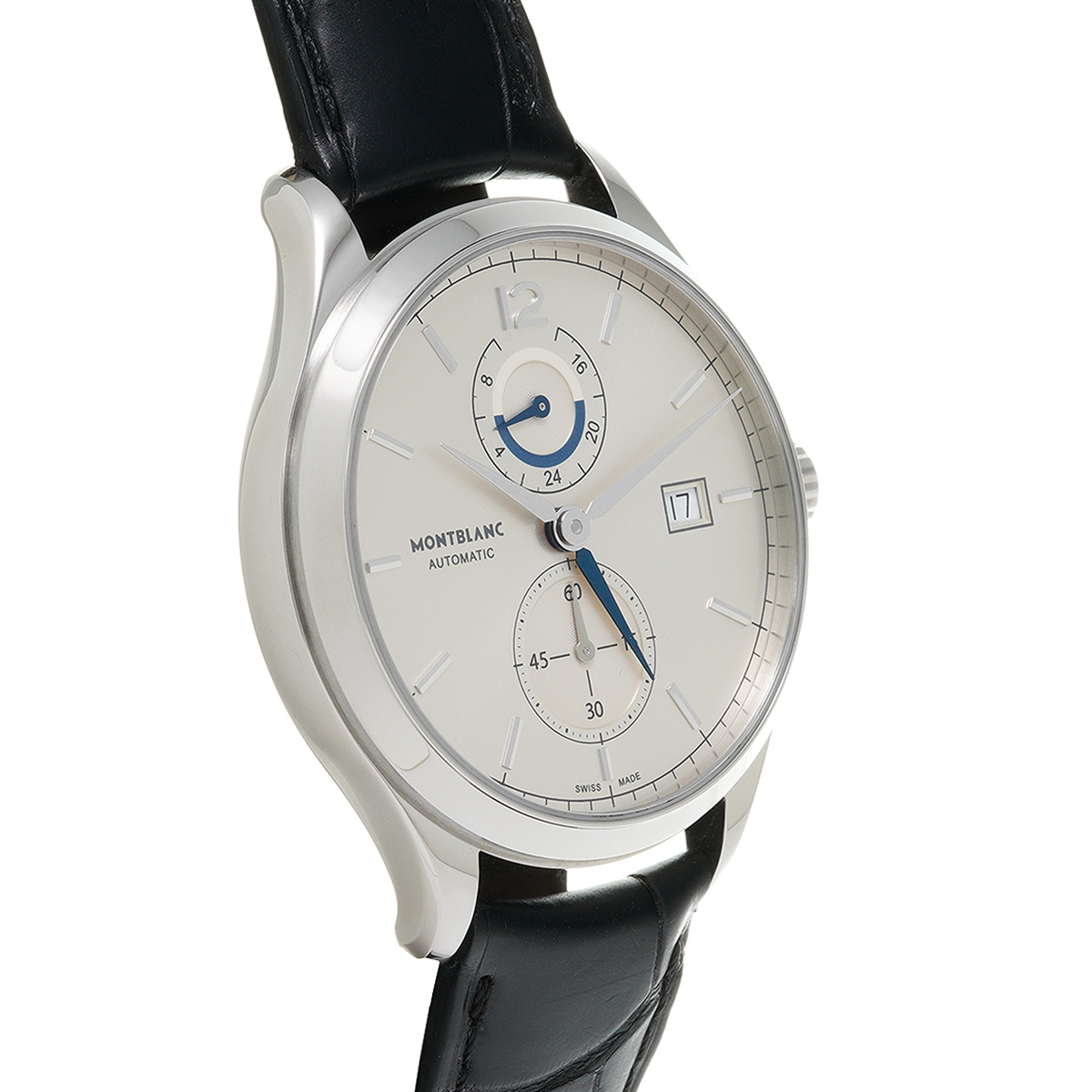 モンブラン ヘリテイジ クロノメトリー デュアルタイム 112540 シルバー メンズ 時計 【中古】【wristwatch】