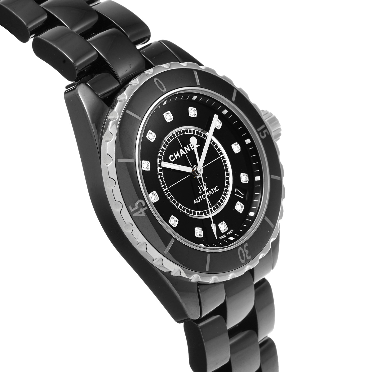 シャネル CHANEL H1626 ブラックラッカー /ダイヤモンド メンズ 腕時計