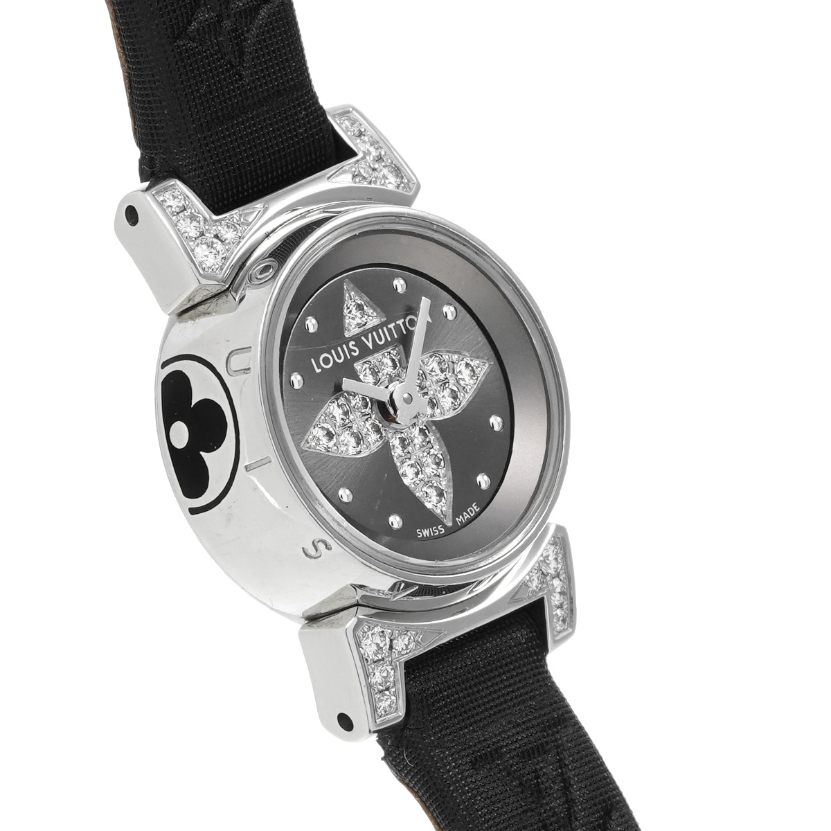 ルイ ヴィトン / LOUIS VUITTON タンブール ビジュ Q151K グレー/ダイヤモンド レディース 時計 【中古】【wristwatch】