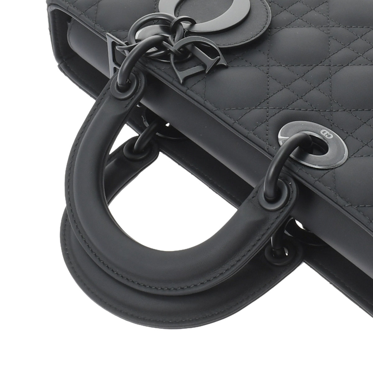 ディオール / Dior カナージュ LADY D-JOY ミディアムバッグ ブラック M0540SLOI_M900 ウルトラマット カーフスキン  レディース バッグ 【未使用】【bag】
