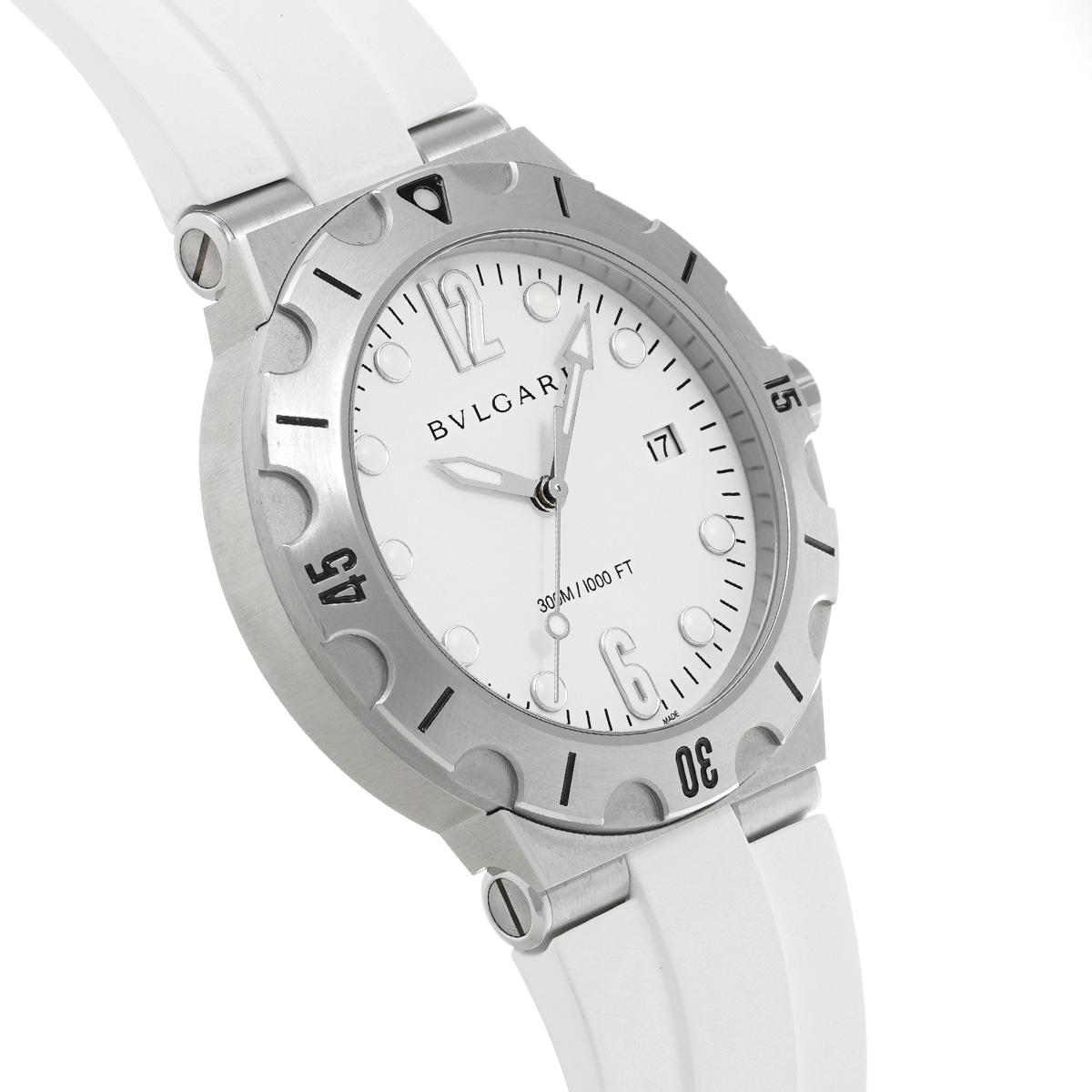 ブルガリ / BVLGARI ディアゴノ スクーバ DP41WSVSD ホワイト メンズ 時計 【中古】【wristwatch】