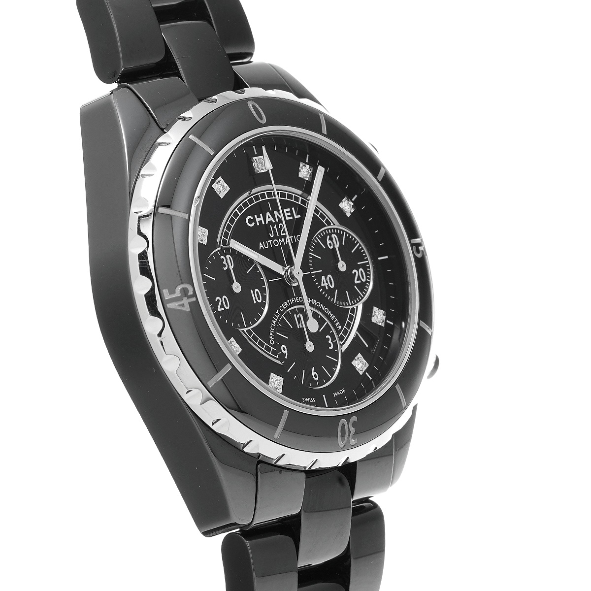 シャネル / CHANEL J12 クロノグラフ 41MM H2419 ブラック/ダイヤモンド メンズ 時計 【中古】【wristwatch】