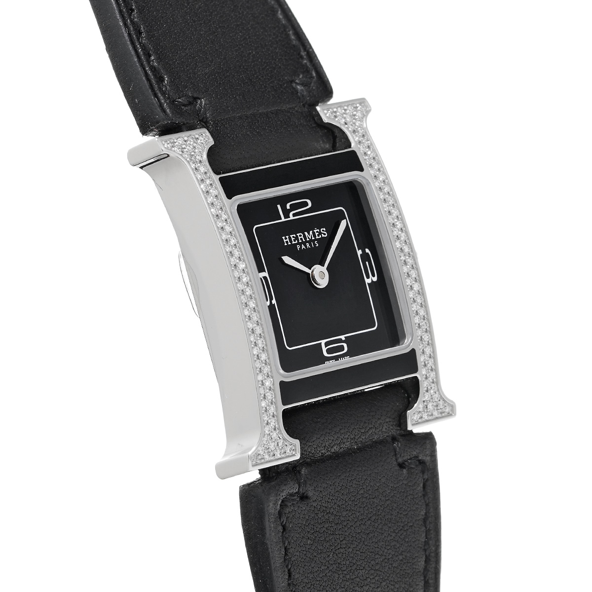 エルメス Hウォッチ ドゥブルジュー SM HH1.231 ブラックラッカー レディース 時計 【中古】【wristwatch】