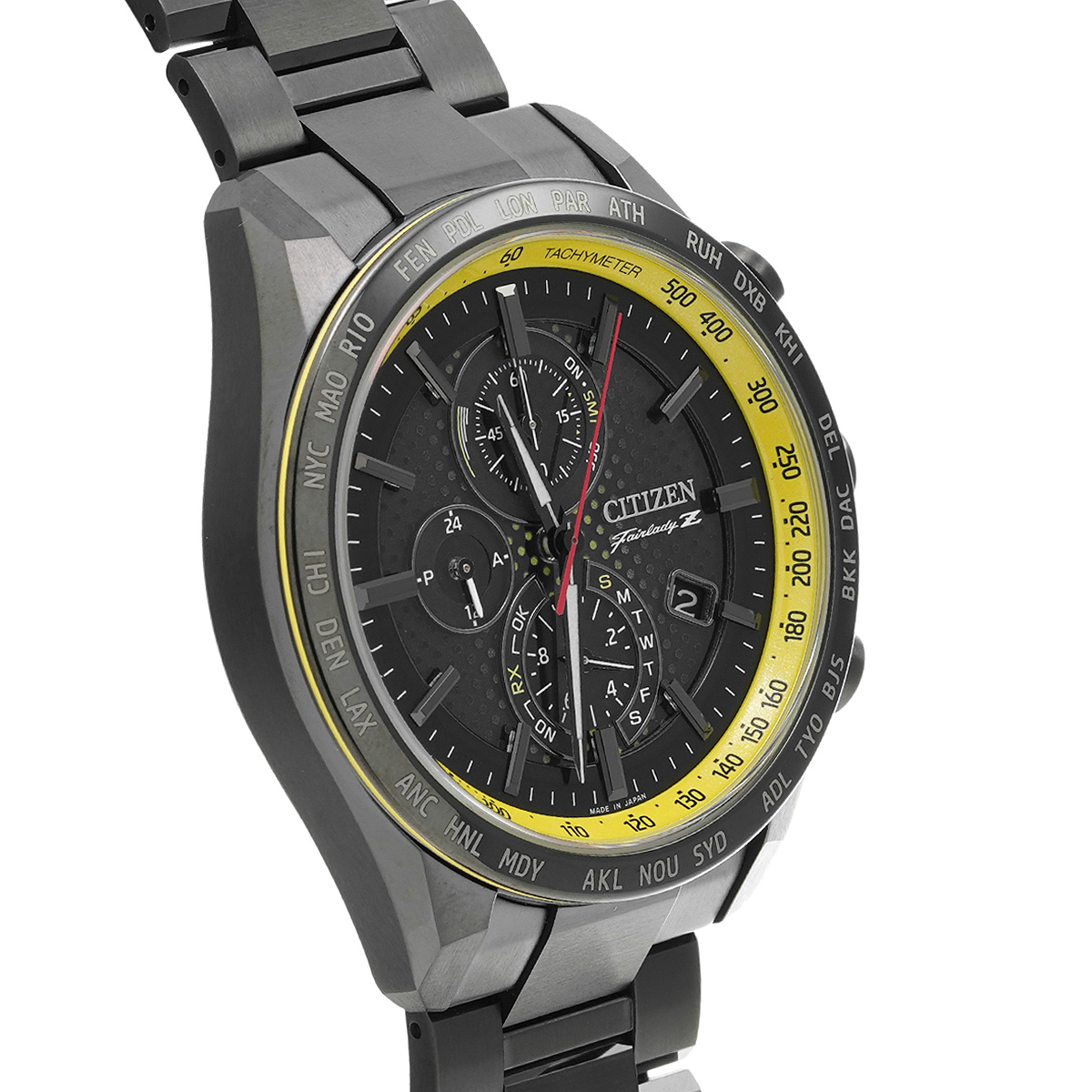 シチズン / CITIZEN アテッサ NISSAN FAIRLADY Z コラボレーションモデル AT8185-89E ブラック/イエロー メンズ  時計 【中古】【wristwatch】