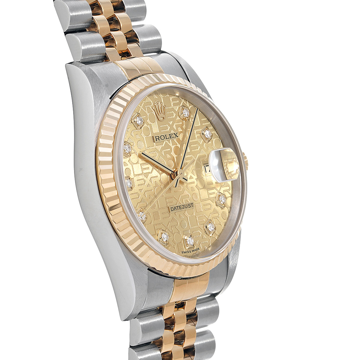 ロレックス デイトジャスト 16233G シャンパンコンピュータ/ダイヤモンド メンズ 時計 【中古】【wristwatch】