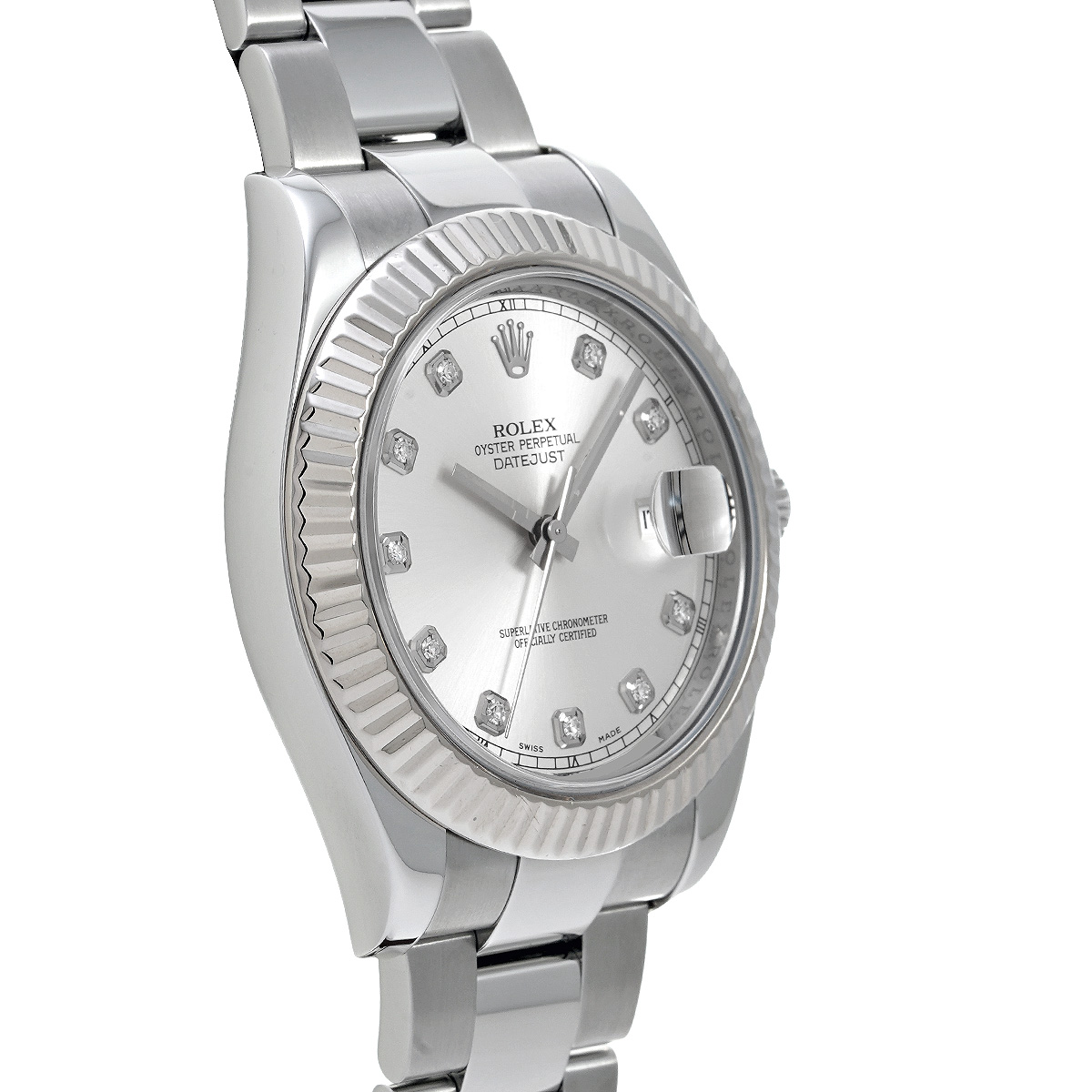 ロレックス デイトジャスト II 116334G シルバー/ダイヤモンド メンズ 時計 【中古】【wristwatch】