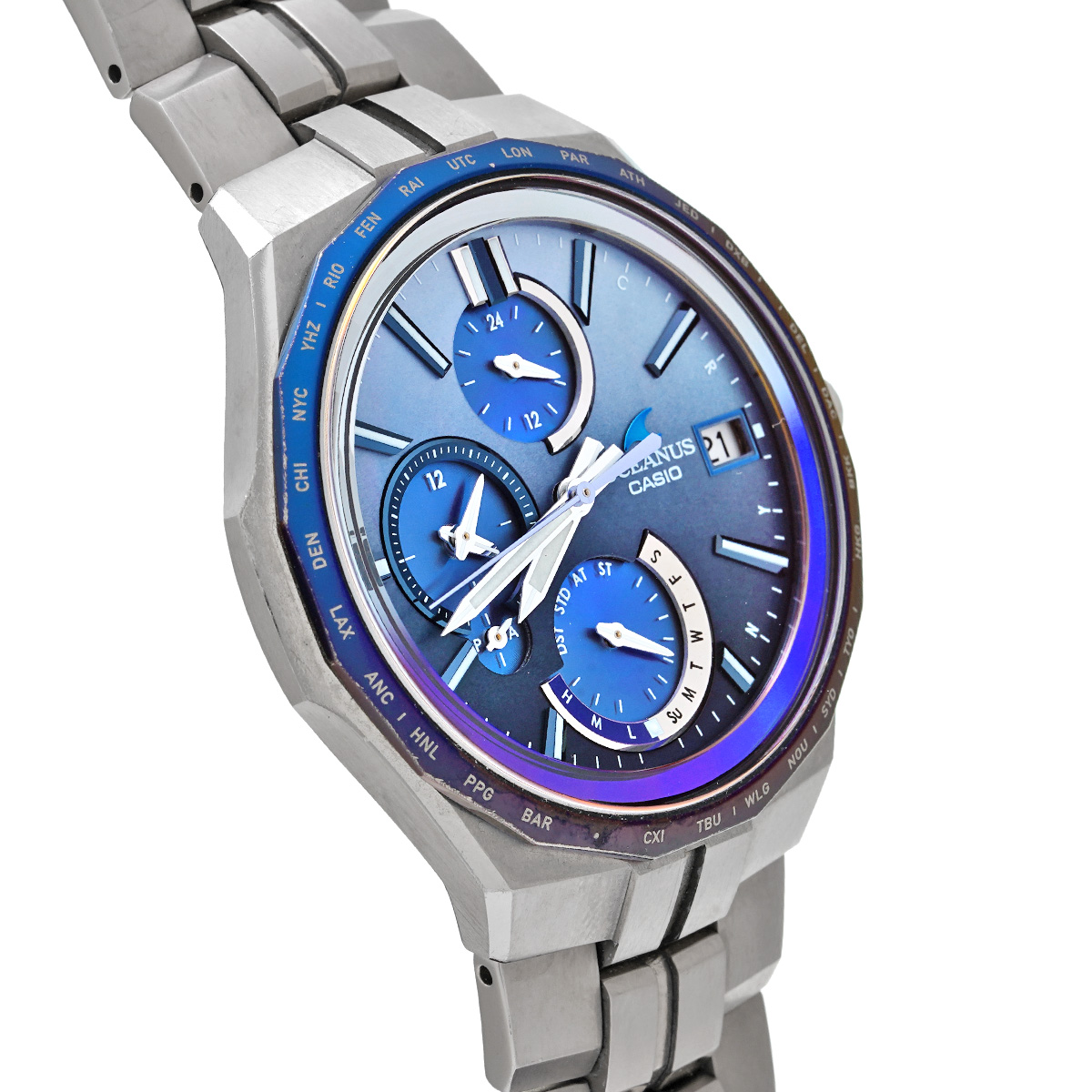 カシオ オシアナス マンタ OCW-S5000AP-2AJF ブルー メンズ 時計 【中古】【wristwatch】