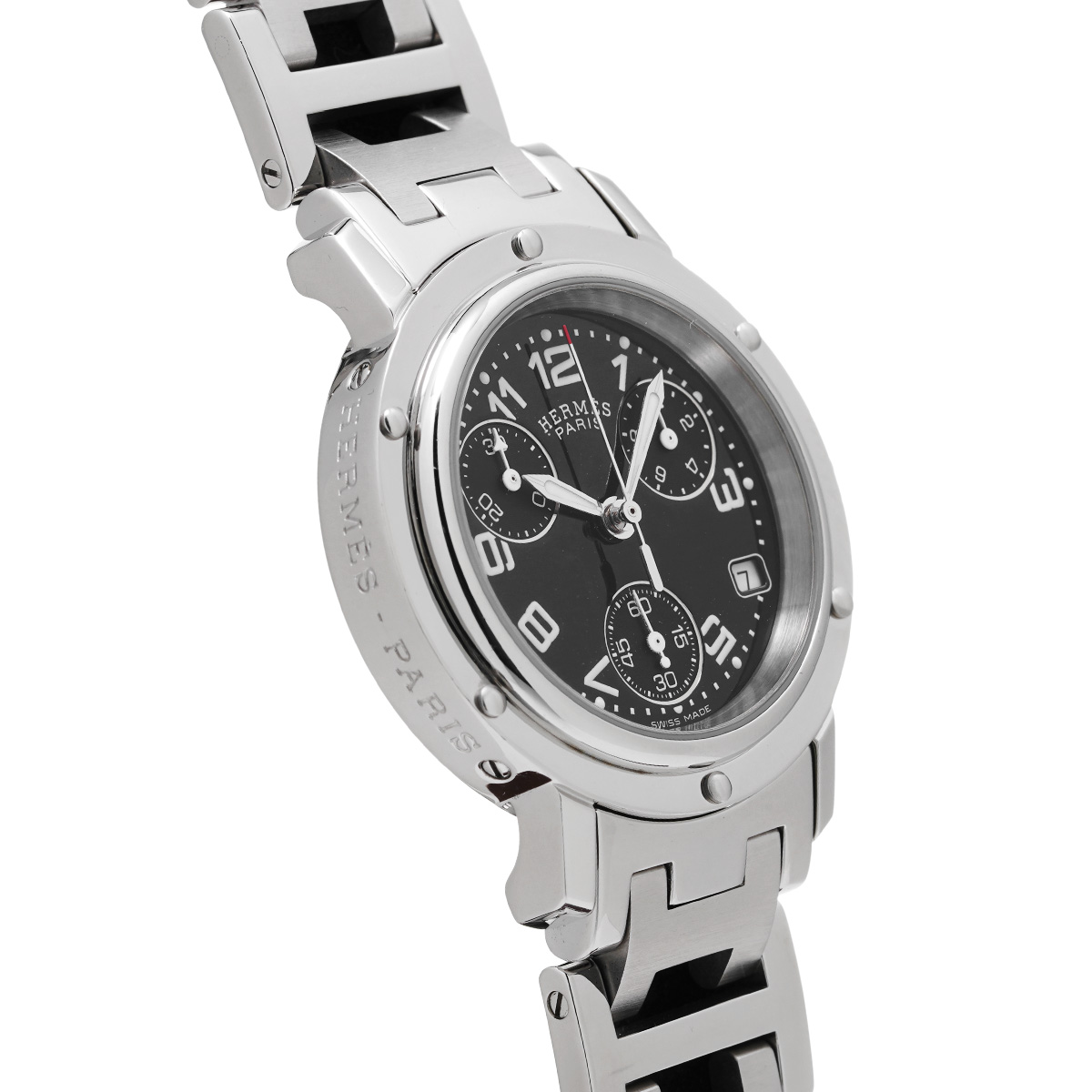 エルメス クリッパー クロノグラフ CL1.310 ブラック レディース 時計 【中古】【wristwatch】