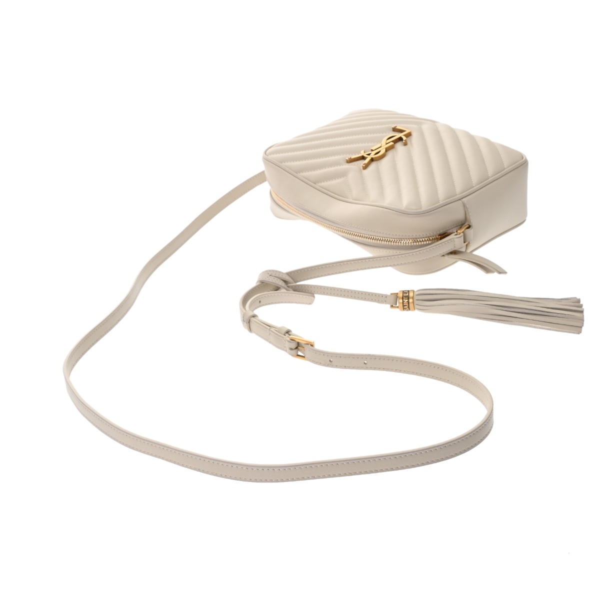 サンローラン ルー カメラバッグ ライトグレー ARS612544 レザー  