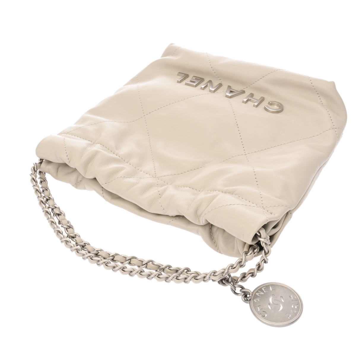 シャネル ミニ ハンドバッグ CHANEL22 アイボリー AS3980