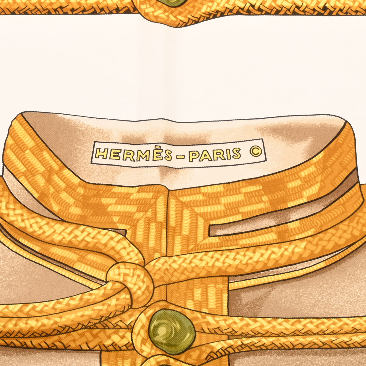 エルメス カレ 90 BRANDEBOURGS ピンク/ホワイト シルク100