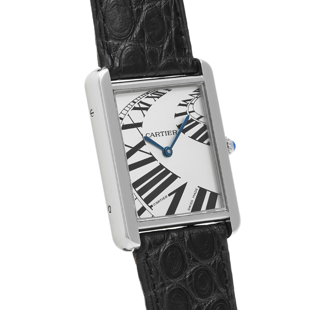 Cartier アナログ時計 シルバー カルティエ/タンクアロンジェ/SWISS MADEホワイトローマン