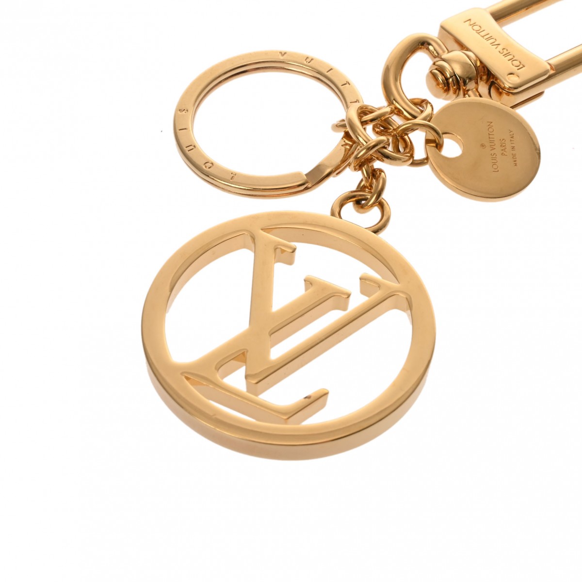 ルイ ヴィトン バッグチャーム LV サークル ゴールド M68000 メタル