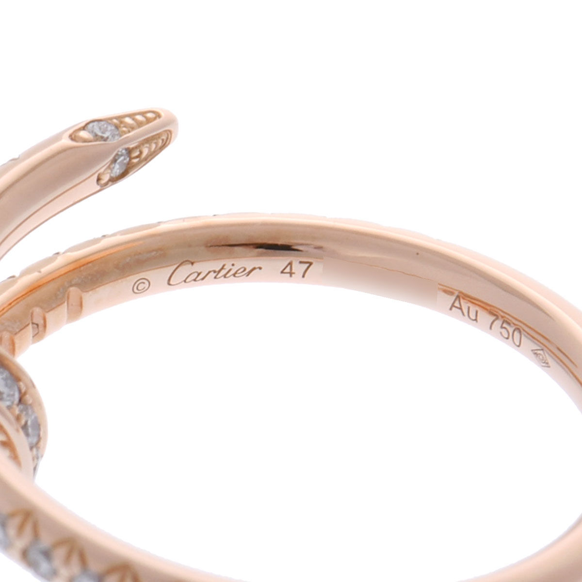 カルティエ ジュストアンクルリング SM #47 セミパヴェ ゴールド