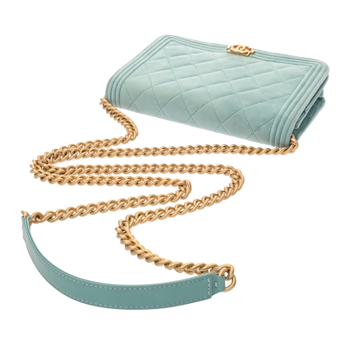 シャネル ボーイシャネル チェーンウォレット ライトブルー A81969