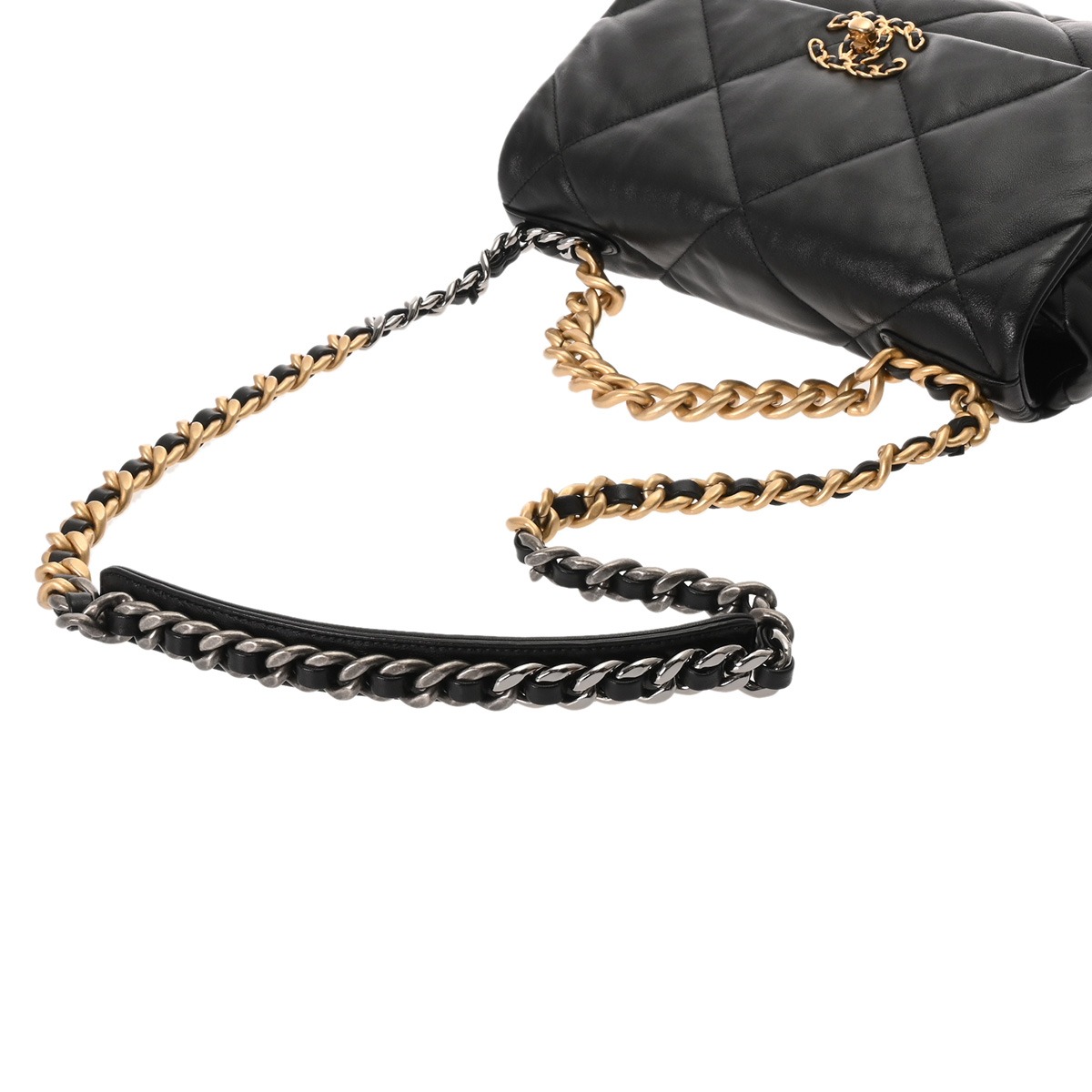 シャネル CHANEL19 ラージ ハンドバッグ ブラック AS1161 ラムスキン