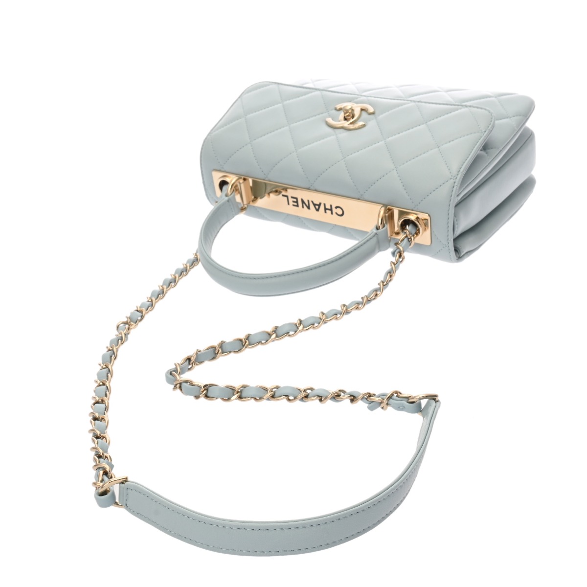 シャネル トレンディCC トップハンドル フラップ バッグ ライト