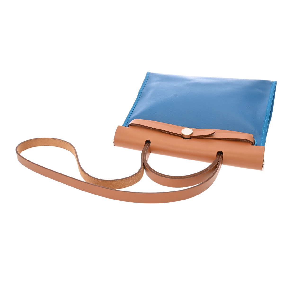 エルメス エールバッグ ジップ PM ブルードガリス/ゴールド トワル