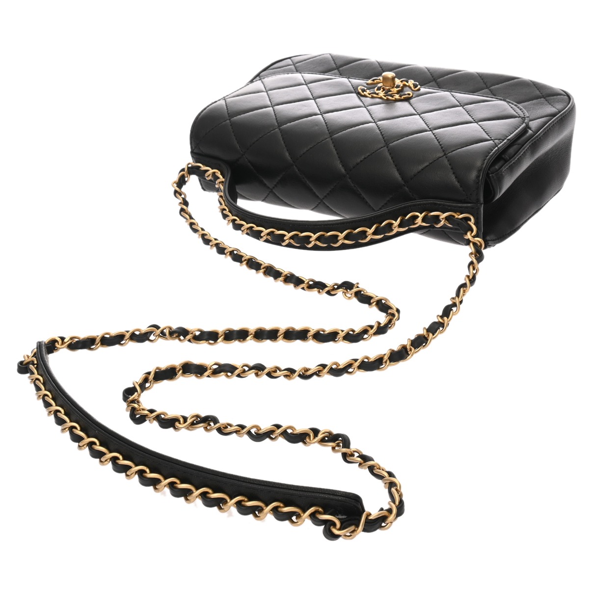 シャネル マトラッセ トップハンドル フラップバッグ ブラック