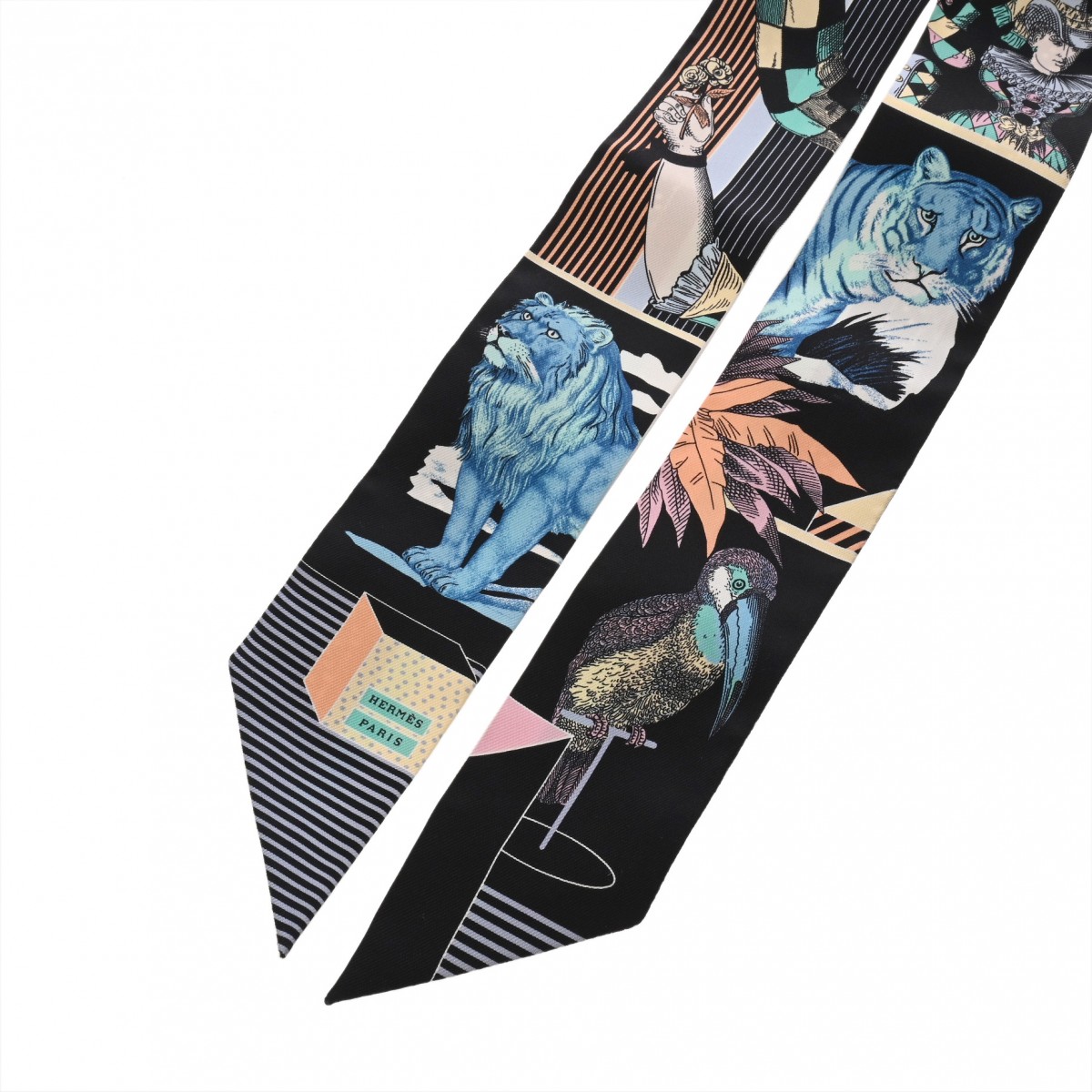 HERMES ツイリー　2本セット　GRAND THEATRE NOUVEAU Hermès Grand Théâtre Nouveau Twilly Set – Noir, Bleu, Vert