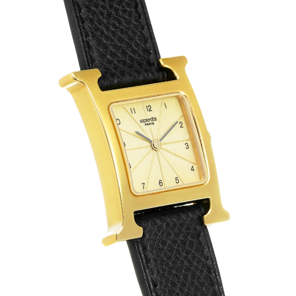 HERMES HH1.201 Hウォッチ クォーツ レディース 腕時計 イエロー エルメス Hウォッチ HH1.201 シャンパン レディース 時計 【中古