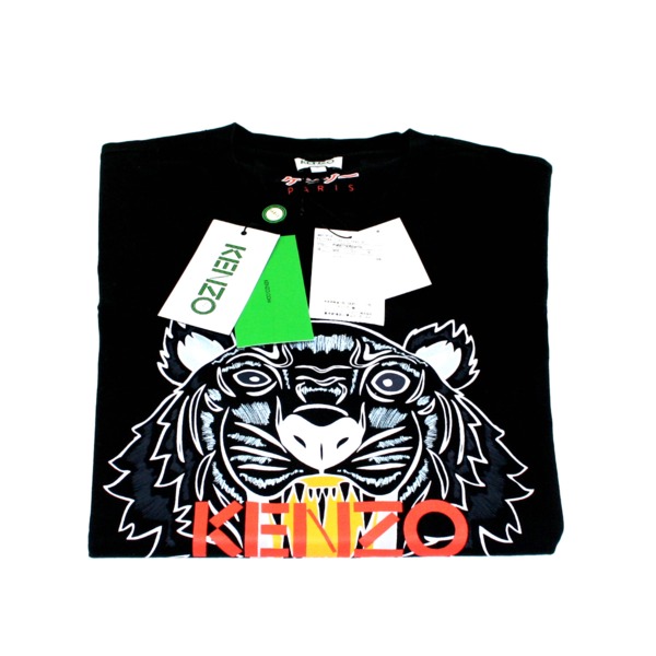 Tシャツ タイガー コットン100% ブラック 5TS050 表記サイズ:S 半袖 黒 クルーネック ブラック コットン KENZO ケンゾー