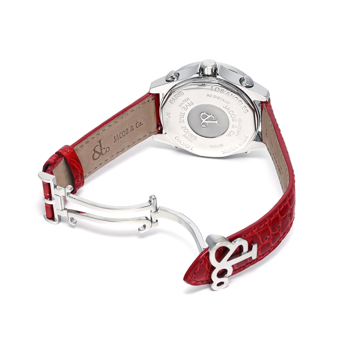 プロフ必読　ジェイク ジェイコブ ファイブタイムゾーン ドクロ ダイヤモンド メンズ