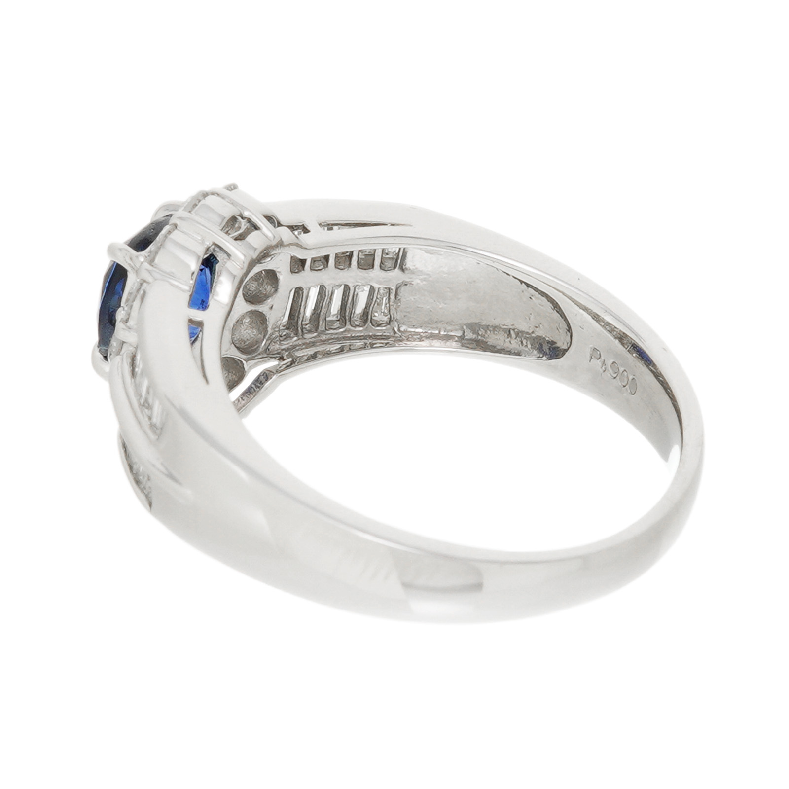 美品 Pt900 プラチナ リング 指輪 サファイア 2.35ct ダイヤ 0.45ct 【1-0122082】