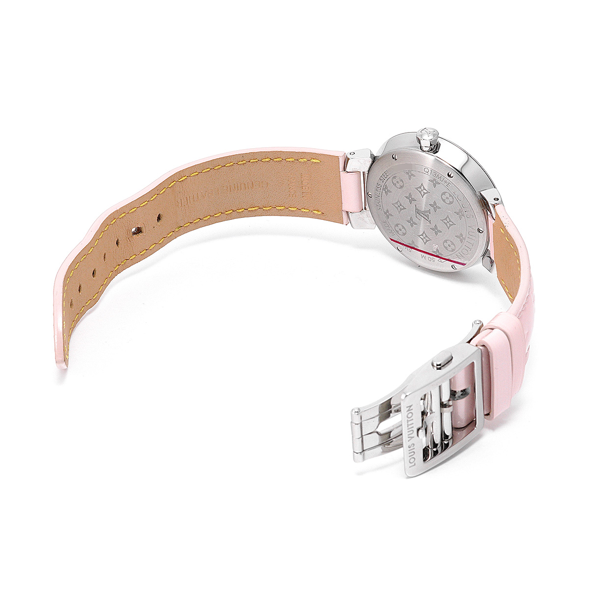 ルイヴィトン LOUIS VUITTON 腕時計
 サクラ タンブール クォーツ QZ Q1M07 ピンク