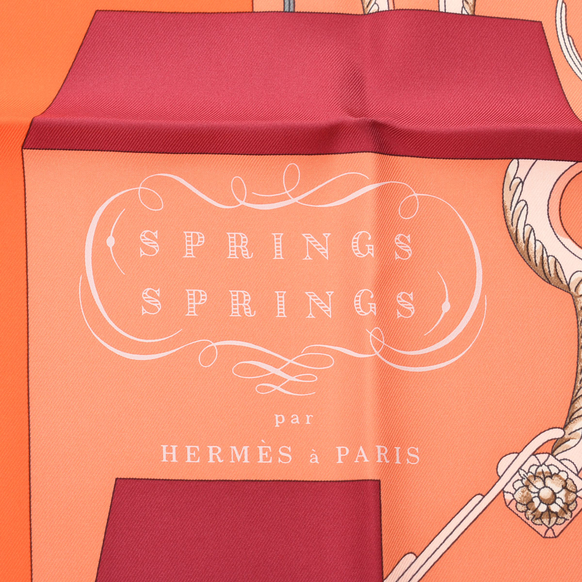 エルメス / HERMES カレ90 SPRINGS SPRINGS レッド 003932S シルク100％ レディース 【未使用】【other】