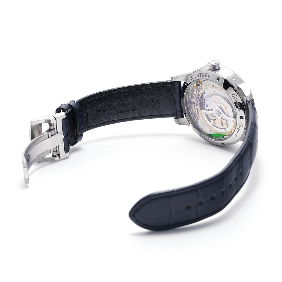 GLASHUTTE ORIGINAL 90.01.02.02.04 パノマティック デイト  腕時計 SS アリゲーター メンズ