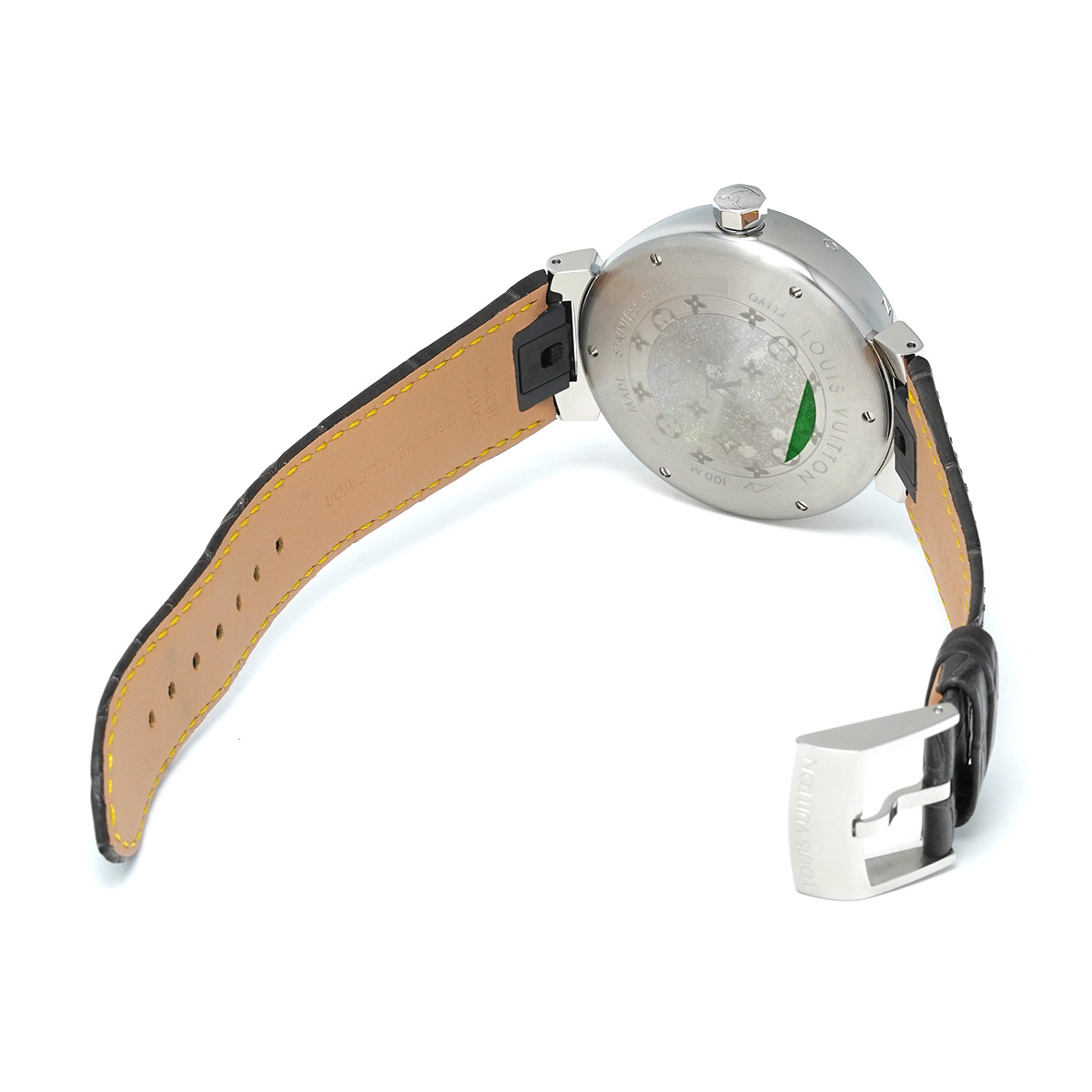 ルイ ヴィトン タンブール モノグラム QA114Z ホワイト メンズ 時計 【中古】【wristwatch】