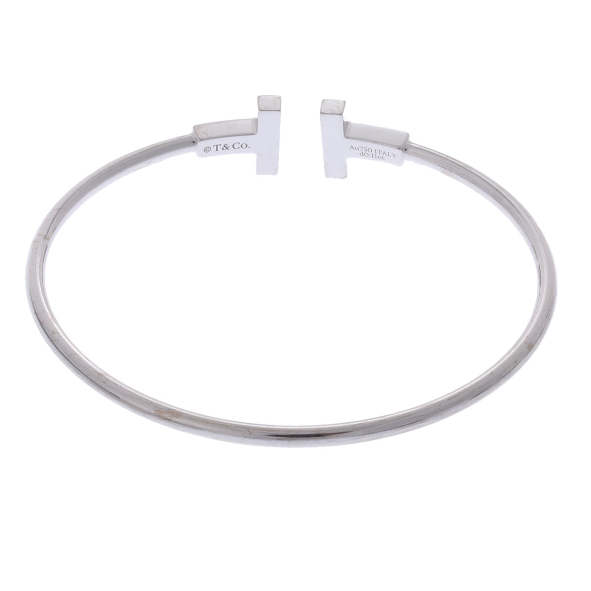 ティファニー　Tワイヤー　WGブレスレット　未使用 ティファニー Tワイヤー ブレスレット シルバー K18ホワイトゴールド