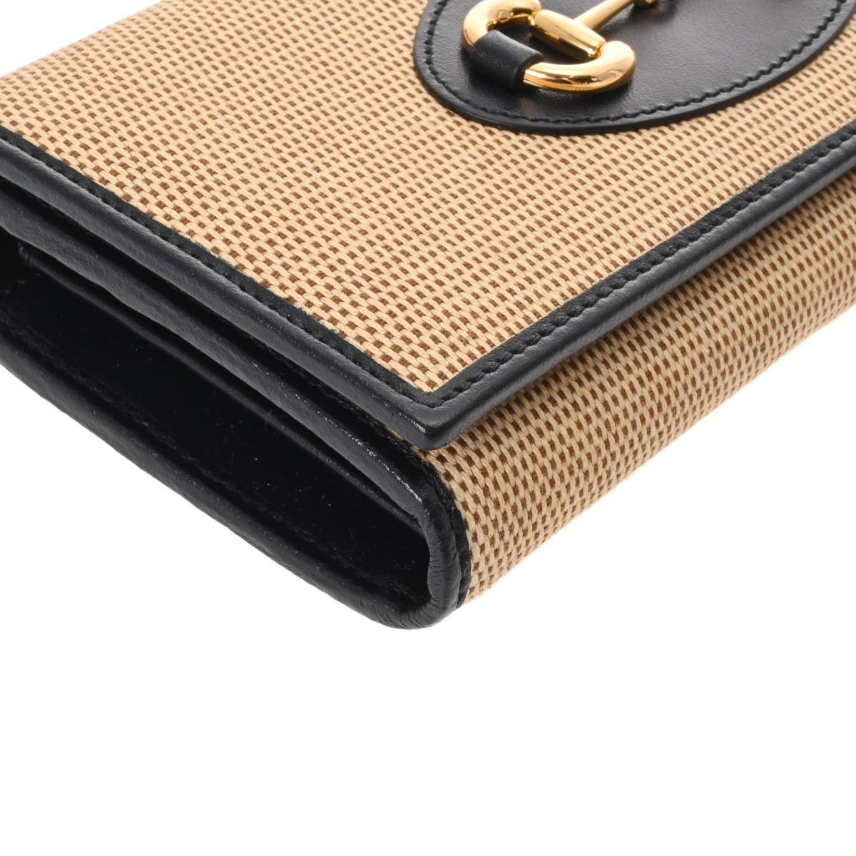 グッチ チェーン付き ウォレット ホーズビット 1955 ベージュ