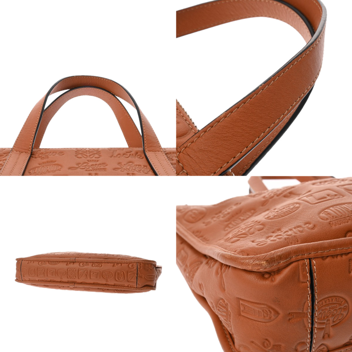 ロエベ ブリーフケース ブラウン カーフ メンズ バッグ 【中古】【bag