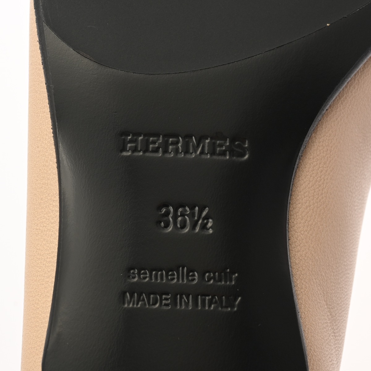 エルメス モカシン パリ 36.5(23.5cm) ベージュ/シルバー金具 カーフ