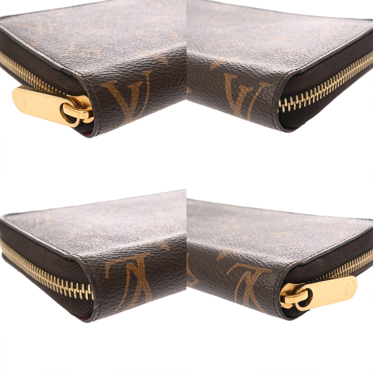 ルイ ヴィトン モノグラム ジッピーウォレット ブラウン/フューシャ