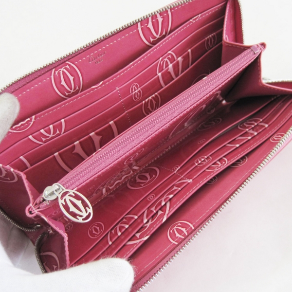 6,150円カルティエ Cartier ハッピーバースデー ラウンドファスナー長財布ピンク