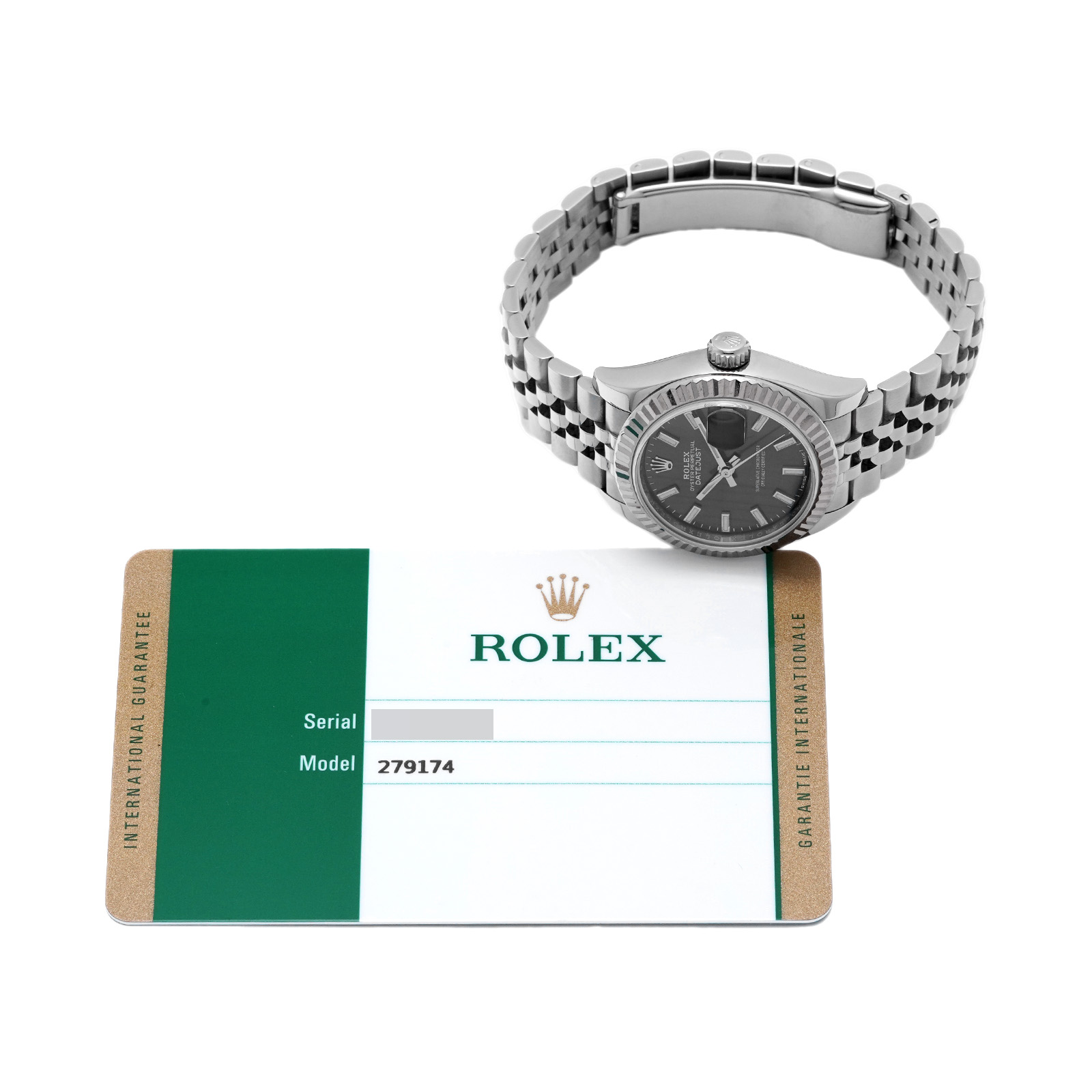 レディ デイトジャスト 28 279174 ランダムシリアル ダークグレー ロレックス ROLEX レディース 【中古】