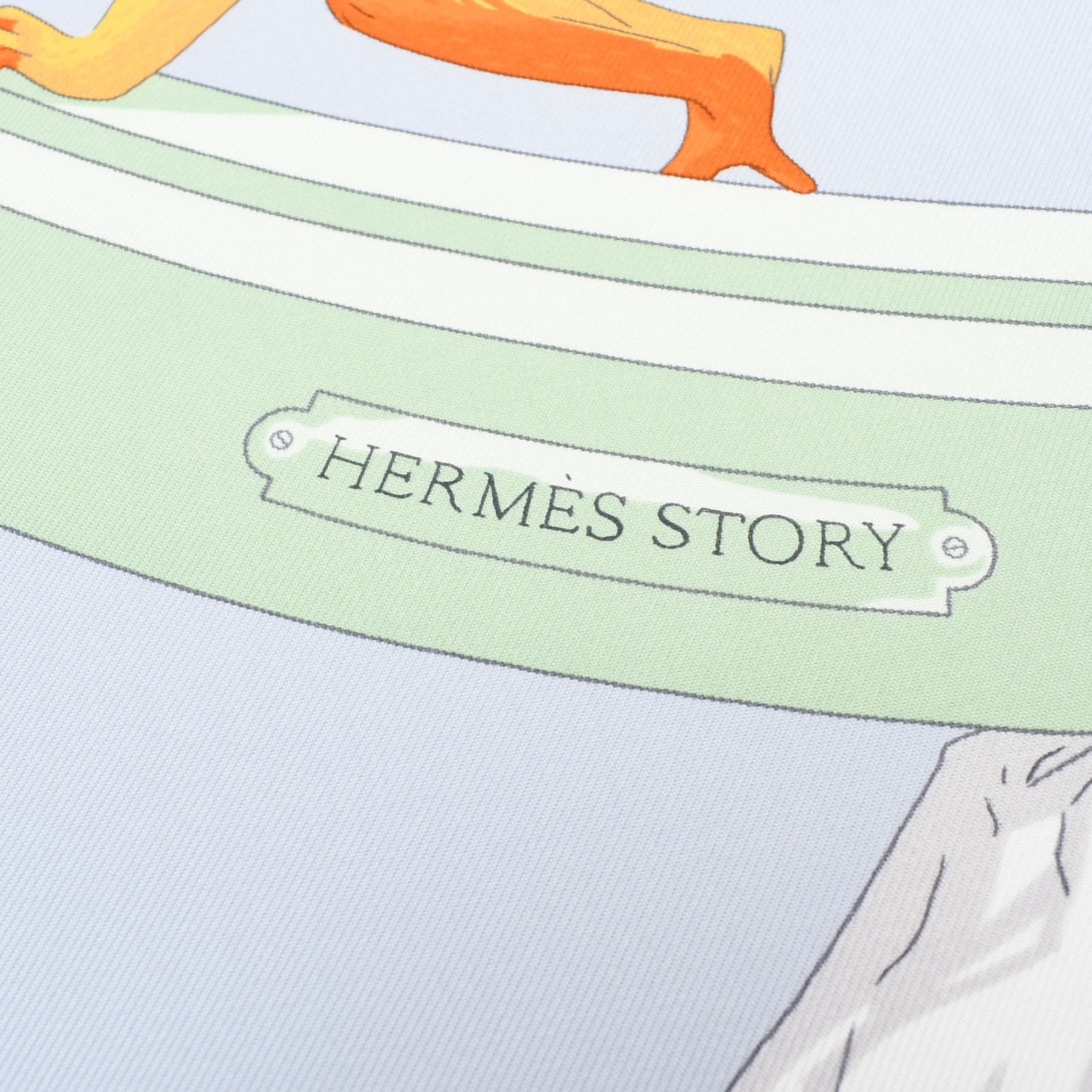 エルメス / HERMES カレ 90 Hermes Story ブルー シルク100