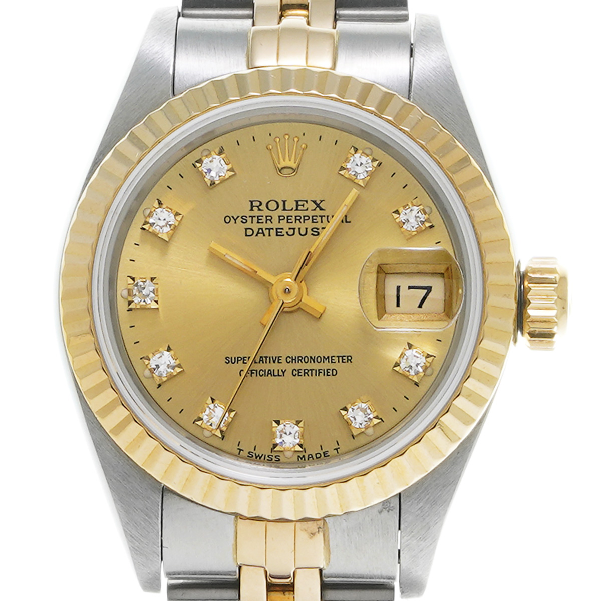 デイトジャスト 69173 C番(1992年頃製造) シャンパン/ダイヤモンド ロレックス ROLEX レディース 【中古】