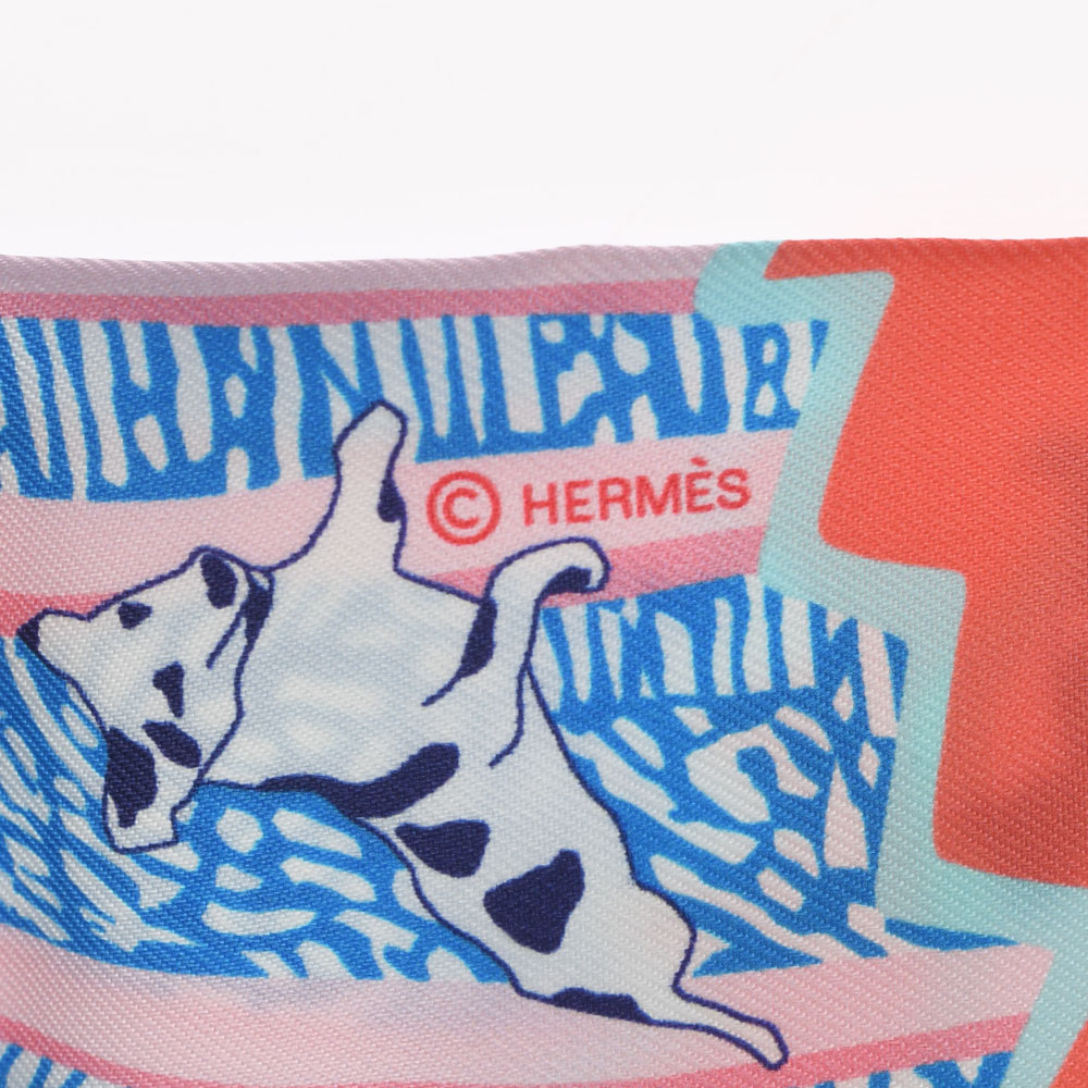 新品 エルメス HERMES 063911S レディース スカーフ ローズ/ベール/ブルー シルク100％