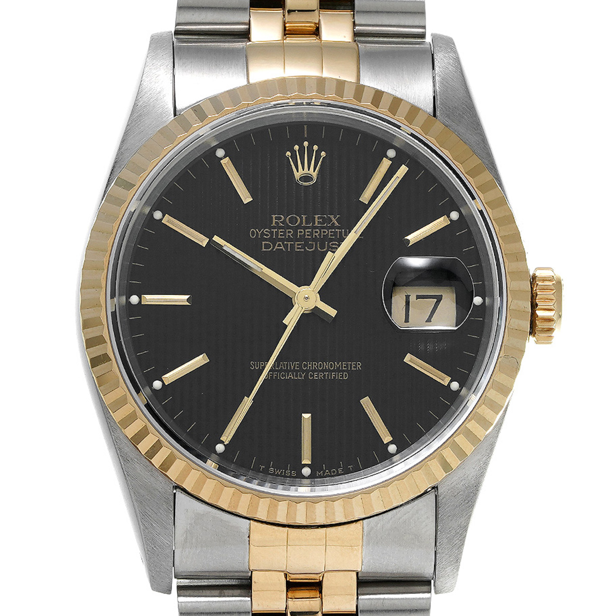 ロレックス デイトジャスト 16233 ブラックタペストリー メンズ 時計 【中古】【wristwatch】