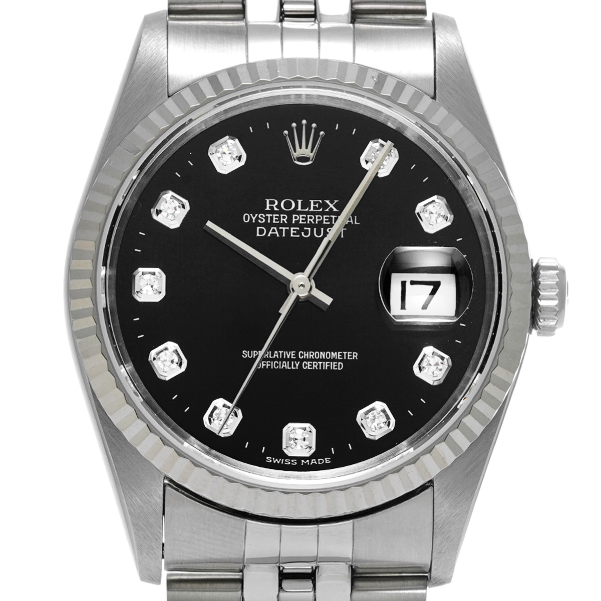 ロレックス ROLEX 16234G W番(1996年頃製造) ブラック /ダイヤモンド メンズ 腕時計