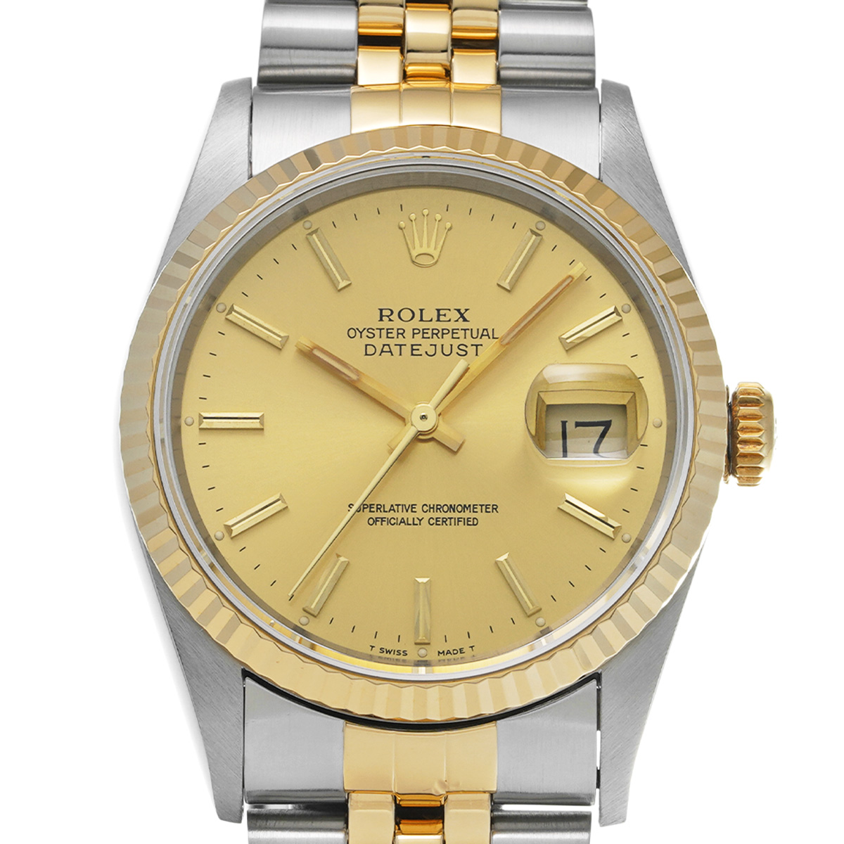 ロレックス デイトジャスト 16233 シャンパン メンズ 時計 【中古