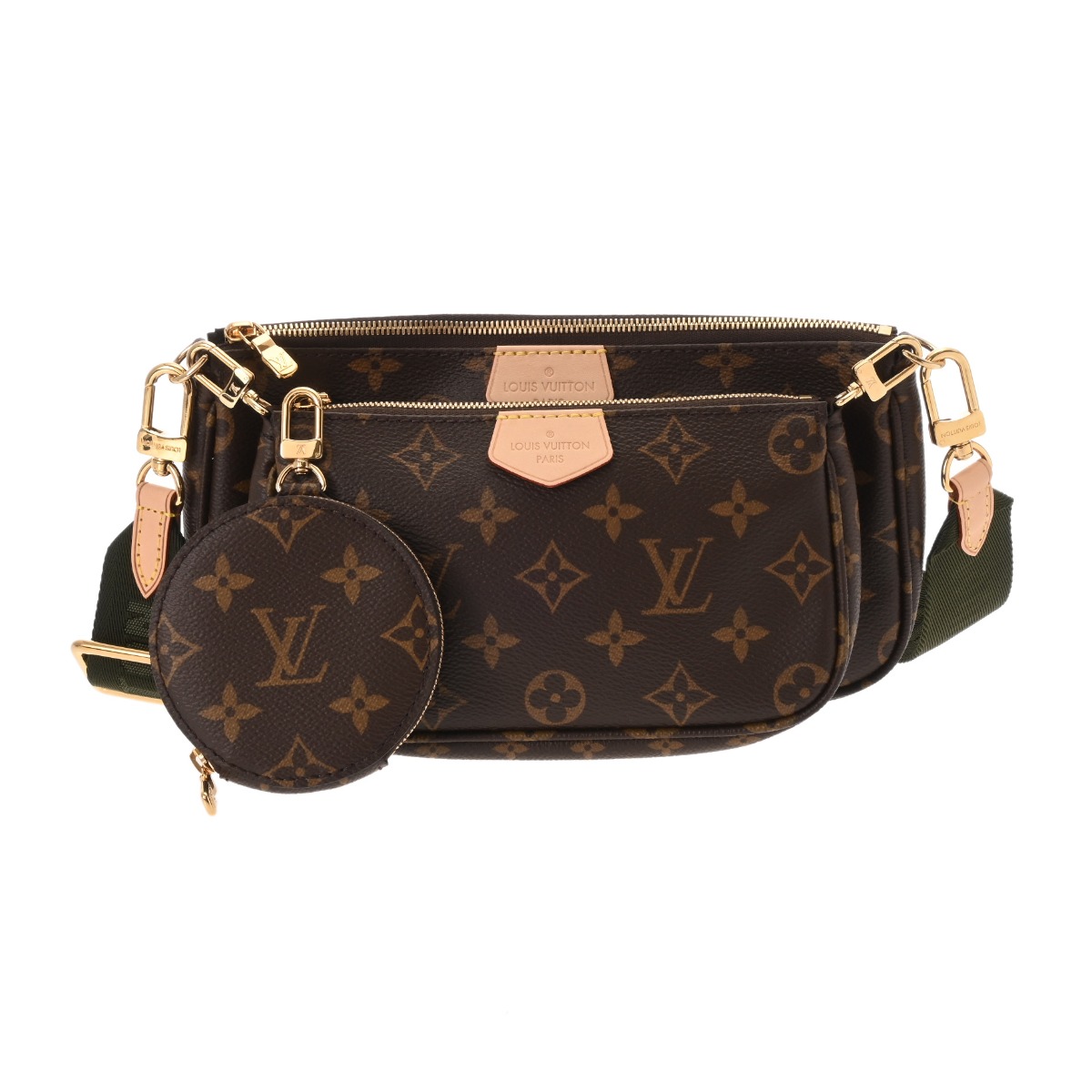 ルイヴィトン モノグラム ミュルティ ポシェット アクセソワール カーキ ルイ ヴィトン モノグラム ミュルティ ポシェット アクセ