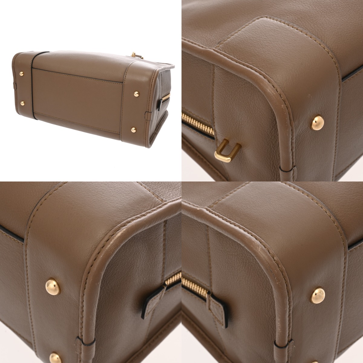 ロエベ アマソナ 28 ブラウン カーフ レディース バッグ 【中古】【bag