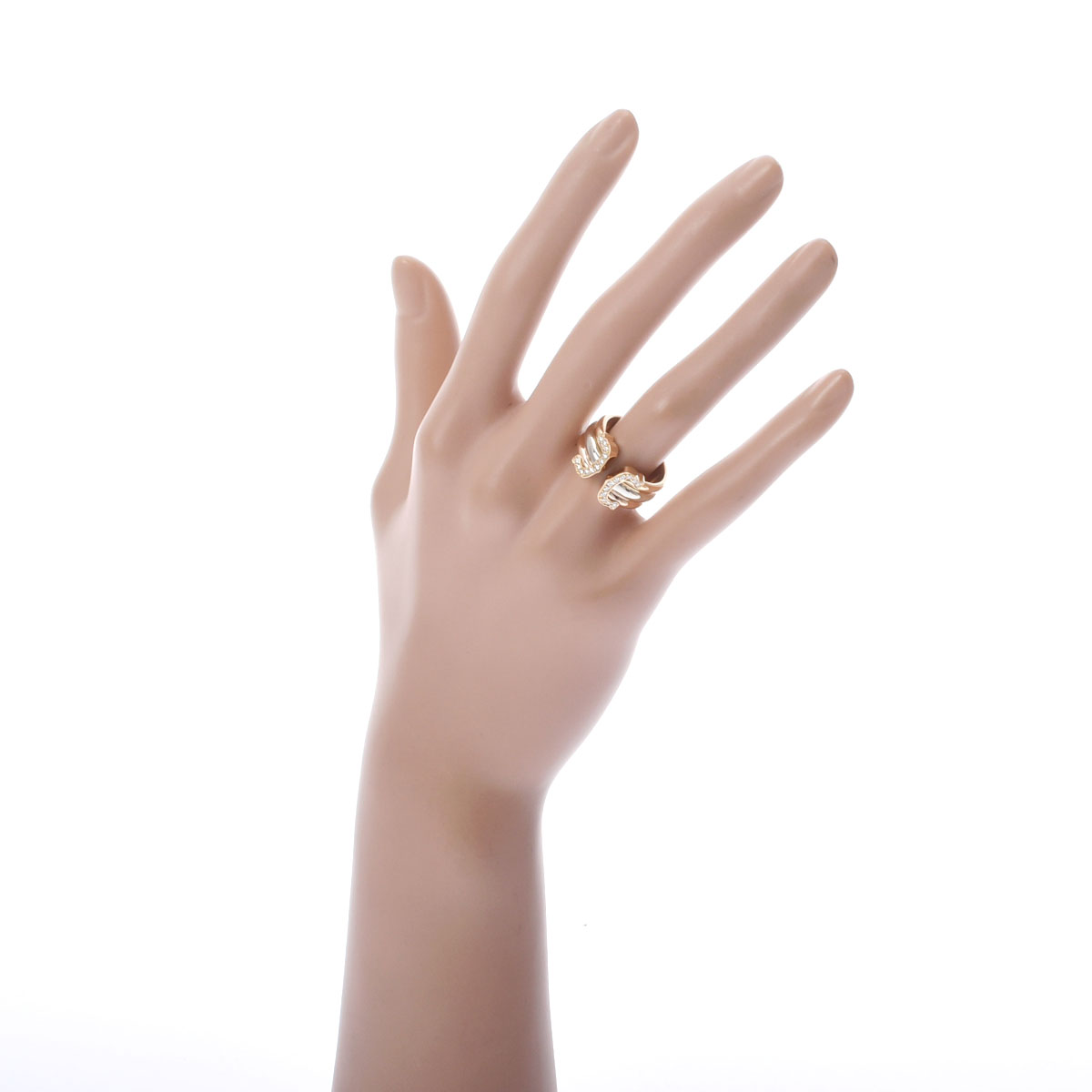 カルティエ 2Cリング #50 ゴールド K18イエローゴールド YG/K18ピンク