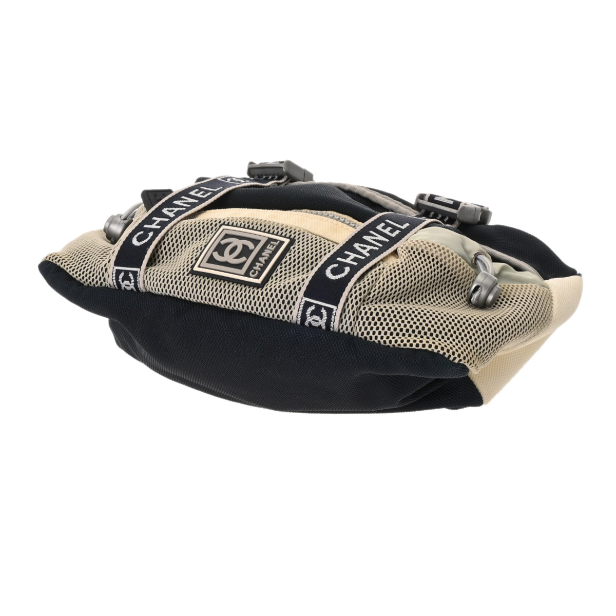 CHANEL ボディバッグ ネイビー シャネル ボディバッグ ネイビー/アイボリー ナイロン